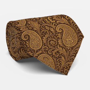 Art Nouveau Paisley Brown and Gold Tie