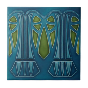Art Nouveau - Palm Tree Ceramic Tile
