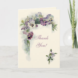 Art nouveau pansies Thank You card