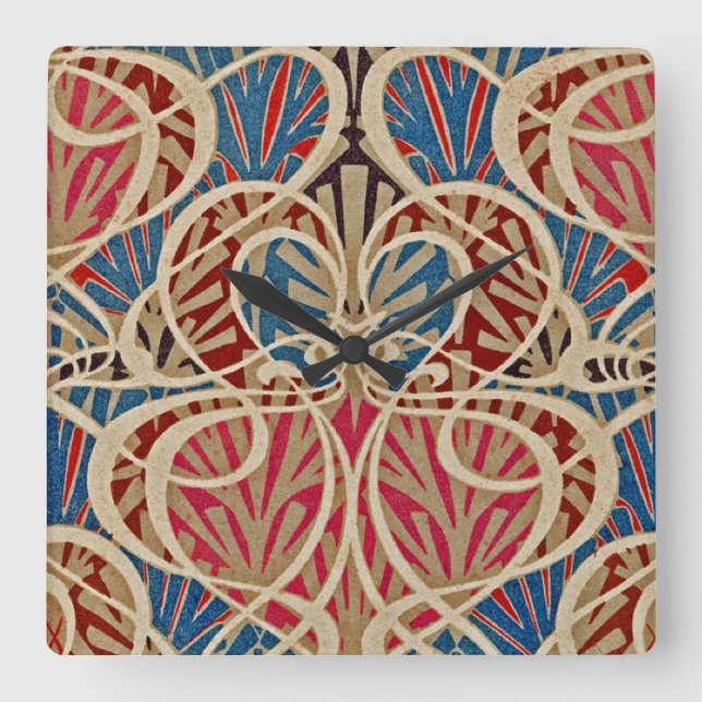 Art Nouveau Pattern #10 at Emporio Moffa Square Wall Clock (Front)