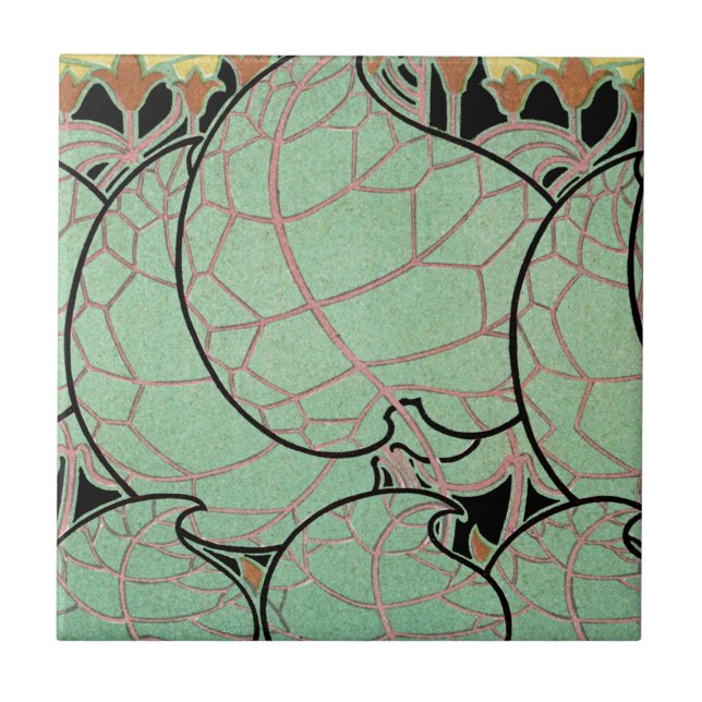 Art Nouveau pattern #10 Ceramic Tile (Front)