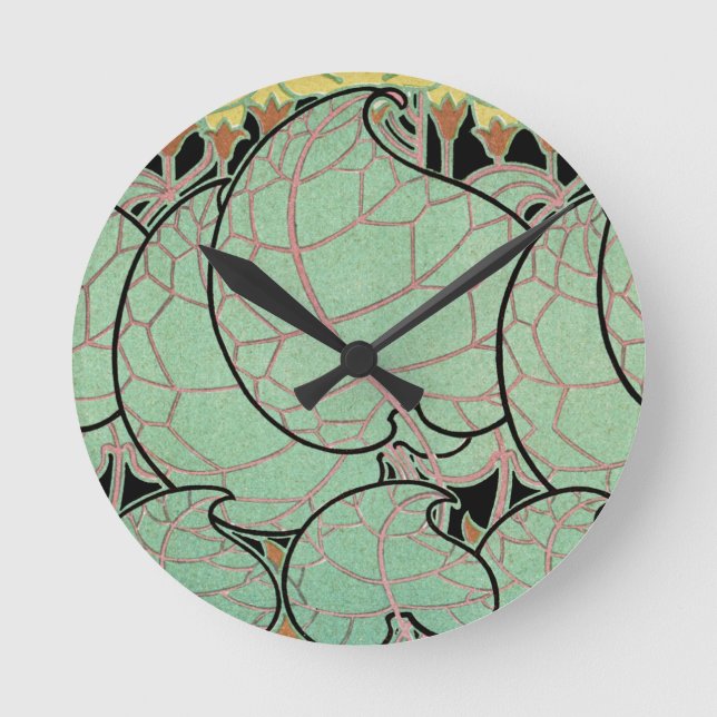 Art Nouveau pattern #10 Round Clock (Front)