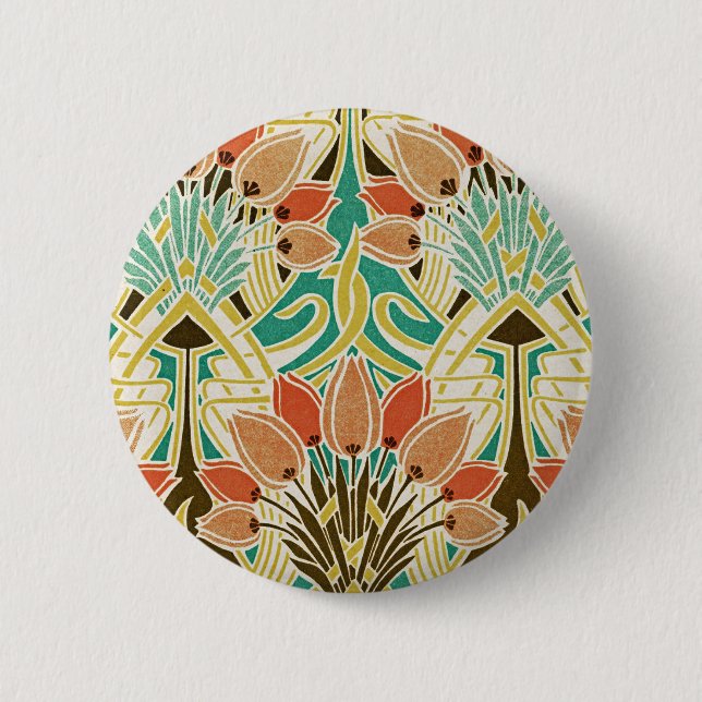 Art Nouveau pattern #11 6 Cm Round Badge (Front)