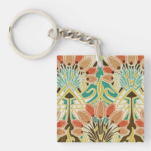Art Nouveau pattern #11 Key Ring (Front)