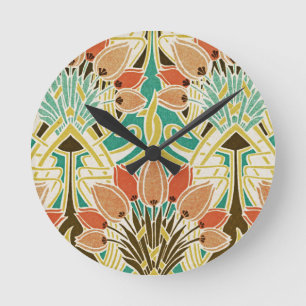 Art Nouveau pattern #11 Round Clock