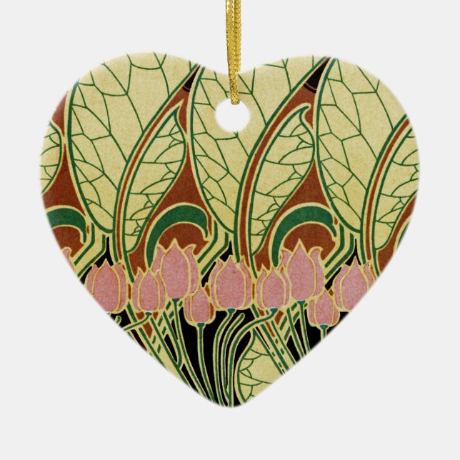 Art Nouveau pattern #1 Ceramic Ornament (Front)