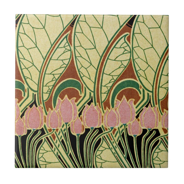 Art Nouveau pattern #1 Ceramic Tile (Front)