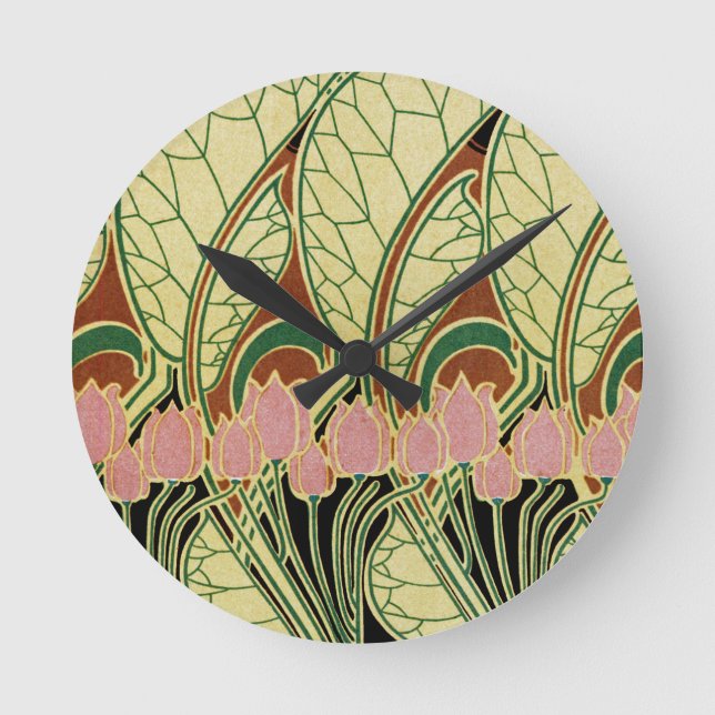 Art Nouveau pattern #1 Round Clock (Front)