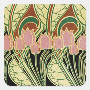 Art Nouveau pattern #1 Square Sticker