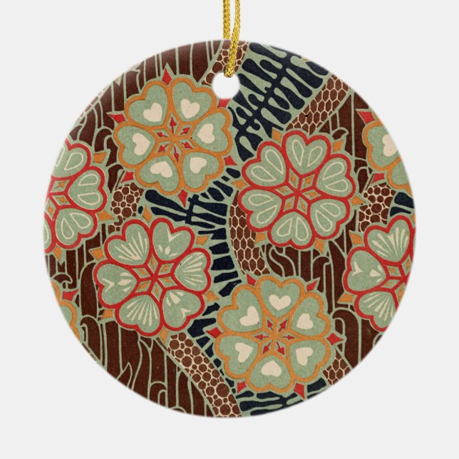 Art Nouveau Pattern #2 at Emporio Moffa Ceramic Tree Decoration (Front)