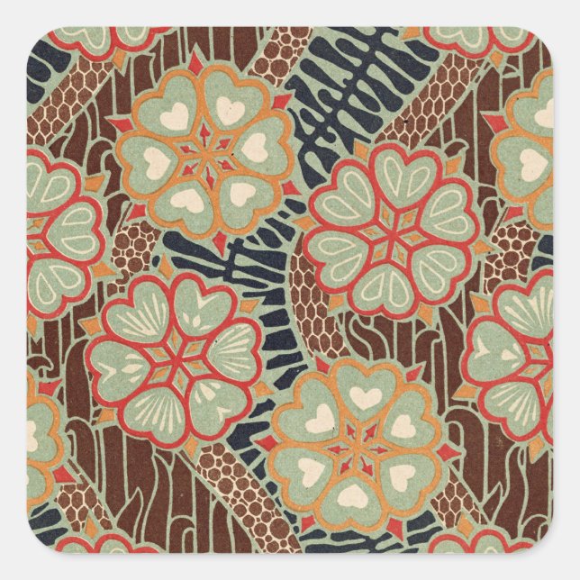 Art Nouveau Pattern #2 at Emporio Moffa Square Sticker (Front)