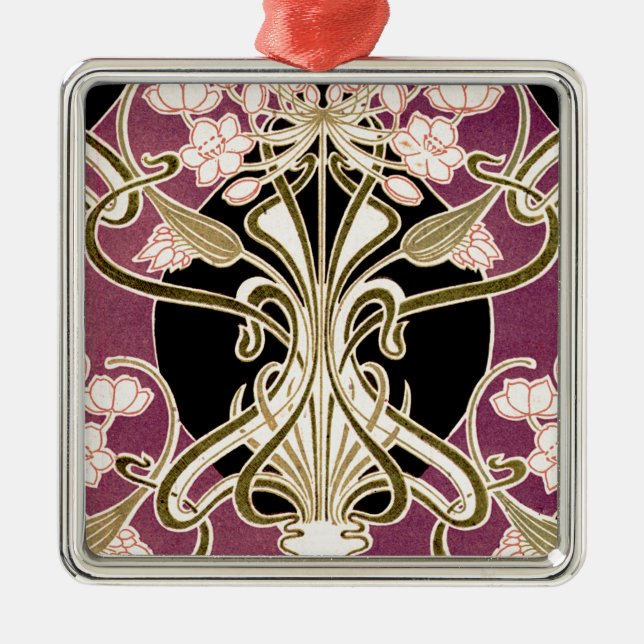 Art Nouveau pattern #2 Metal Ornament (Front)