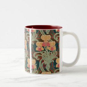 Art Nouveau Pattern #4 at Emporio Moffa Two-Tone Coffee Mug