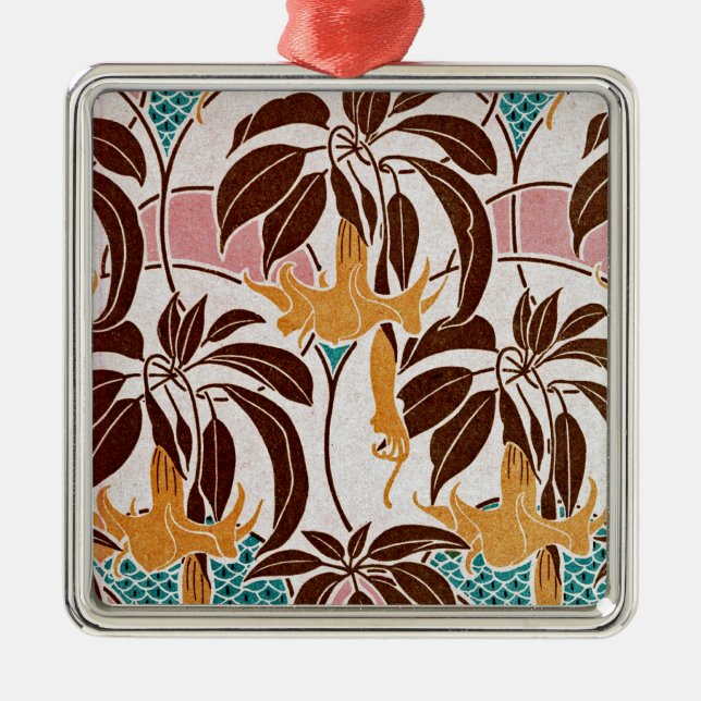 Art Nouveau Pattern #5 at Emporio Moffa Metal Tree Decoration (Front)