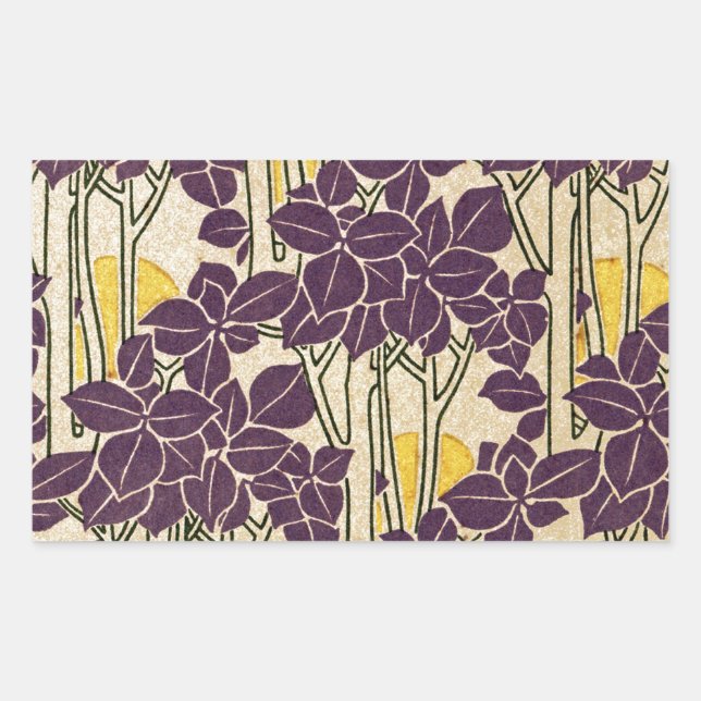 Art Nouveau pattern #5 Rectangular Sticker (Front)