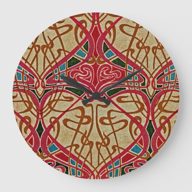 Art Nouveau Pattern #9 at Emporio Moffa Large Clock (Front)