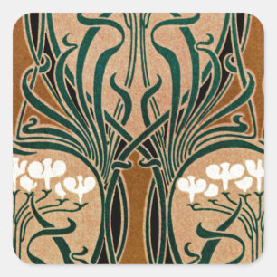 Art Nouveau pattern #9 Square Sticker