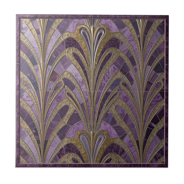 Art Nouveau Pattern Ceramic Tile (Front)