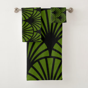 Art Nouveau Pattern Print Bath Towel Set