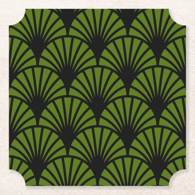 Art Nouveau Pattern Print Paper Coaster (Front)