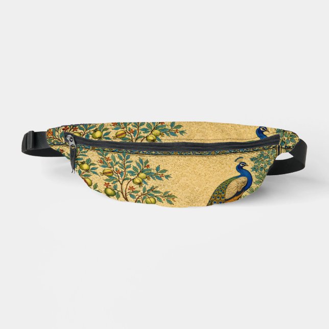 Art Nouveau Peacock Botanical Illustration  Bum Bags (Front)