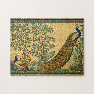 Art Nouveau Peacock Botanical Illustration  Jigsaw Puzzle
