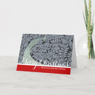 Art Nouveau Peacock Classic Vintage Bird Holiday Card