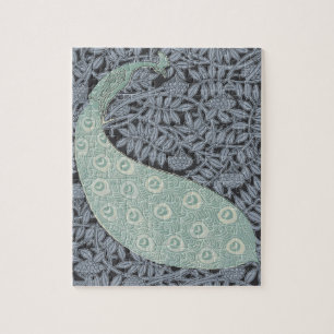 Art Nouveau Peacock Classic Vintage Bird Jigsaw Puzzle