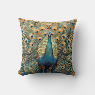 Art Nouveau Peacock Cushion