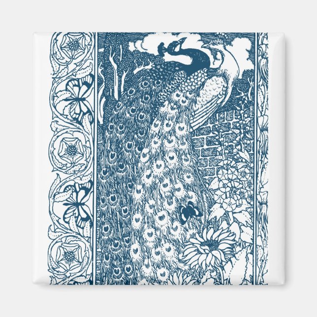 Art Nouveau Peacock Magnet (Front)