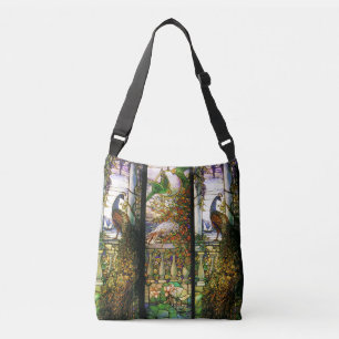 Art Nouveau Peacock Parrot Bird Stained Glass Crossbody Bag