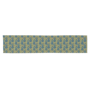 Art Nouveau Peacock Seamless Pattern Vintage Short Table Runner