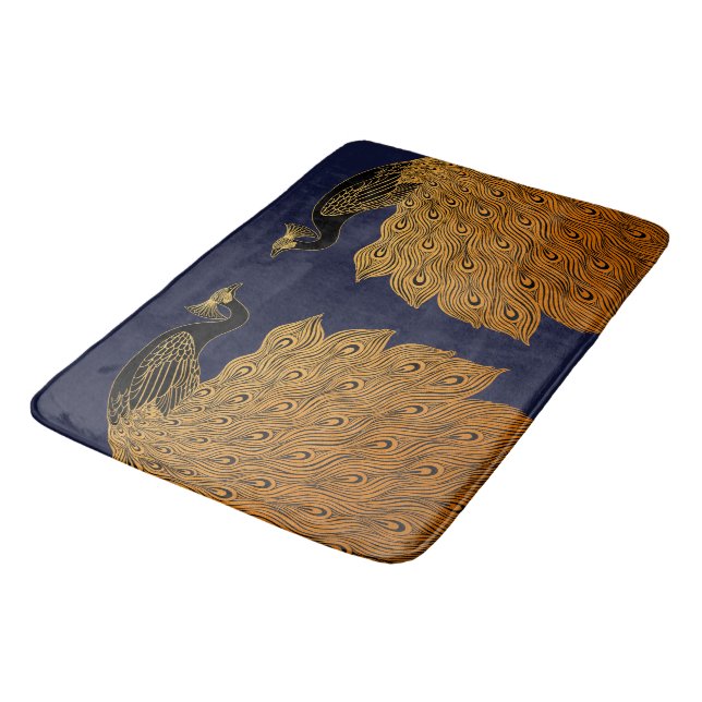 Art Nouveau Peacock Will Bradley Bath Mat (Angled)