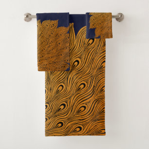 Art Nouveau Peacock Will Bradley Bath Towel Set