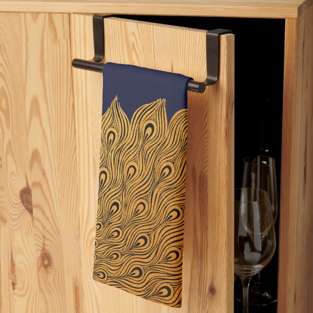 Art Nouveau Peacock Will Bradley Tea Towel (Thirds Fold)