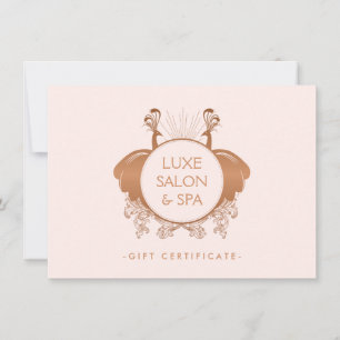 Art Nouveau Peacocks Logo Rose Gold/Pink Gift Card