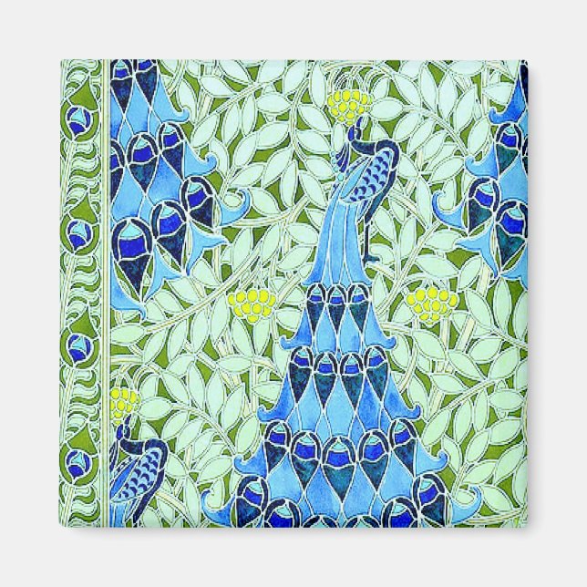 Art Nouveau Peacocks Magnet (Front)