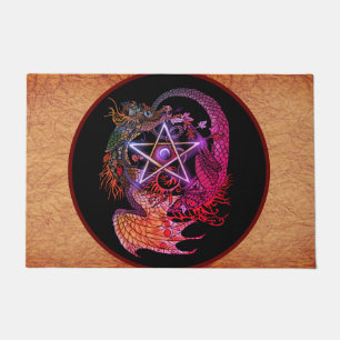 Art Nouveau Pentacle Dragon Doormat