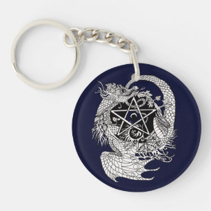 Art Nouveau Pentacle Dragon~keychain Key Ring