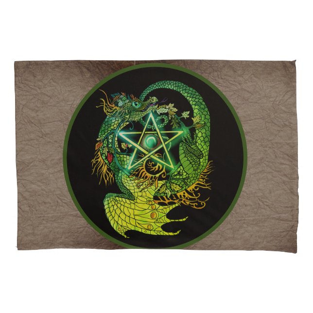 Art Nouveau Pentacle Dragon Pillowcase (Front)