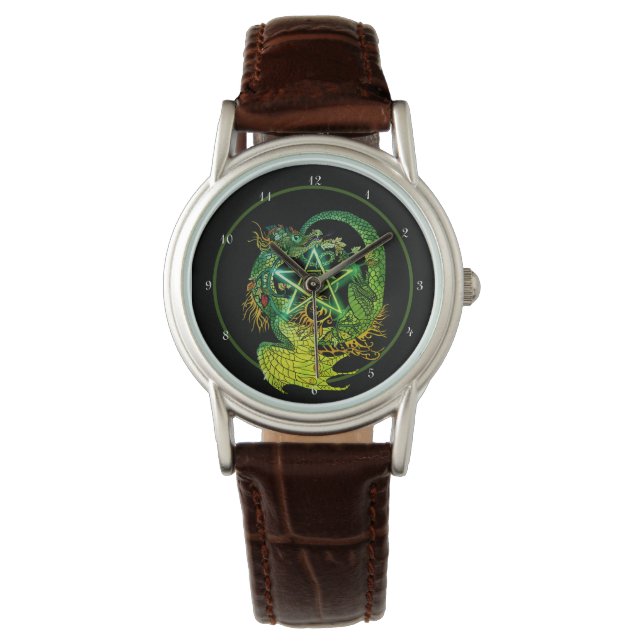Art Nouveau Pentacle Dragon Watch (Front)