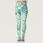 Art Nouveau Peony Flowers All Over Print Leggings