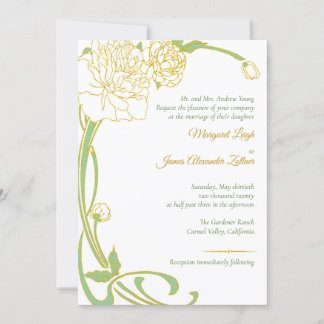 Art Nouveau Peony Invitation