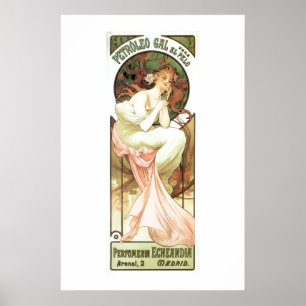 Art nouveau Petroleum gal Madrid alphonse mucha Poster