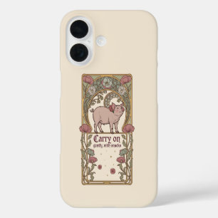 Art Nouveau Pig Poppy Arch Phone Case