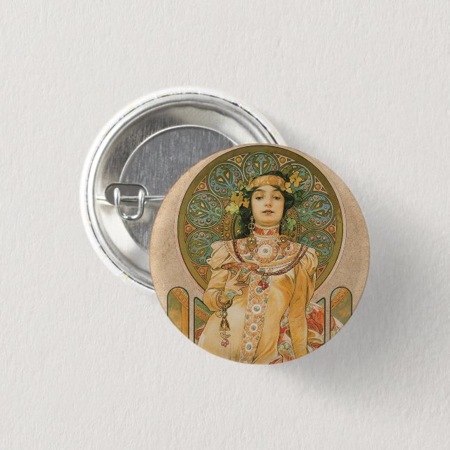 Art Nouveau Pinback Button (Front & Back)