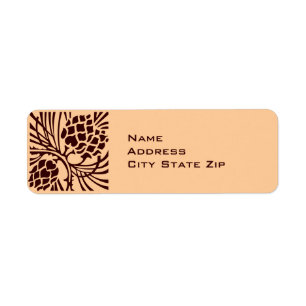 Art Nouveau Pine Cone Return Address Label