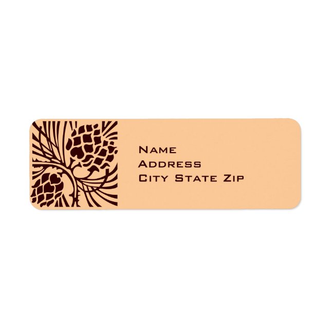 Art Nouveau Pine Cone  Return Address Label (Front)