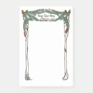 Art Nouveau Pine Cones Nature Themed Post-Its Post-it Notes