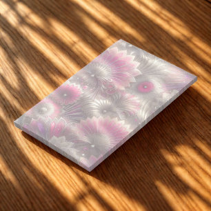 Art Nouveau Pink and Silver Fans Notepad